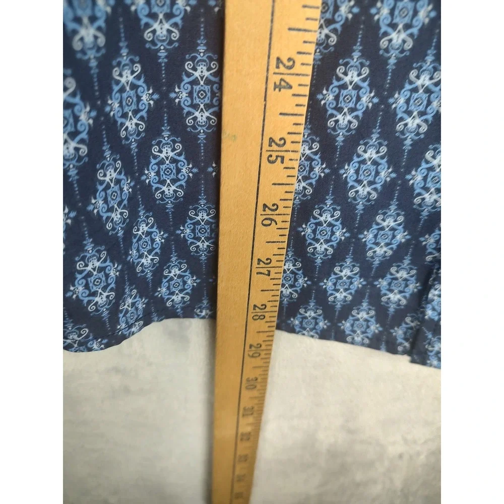 Rock & Roll Denim Kids XL‎ Blue Geometric Print Long Sleeve Western Shirt